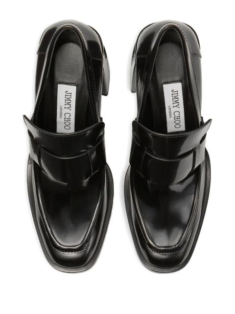 Jimmy Choo 85mm Tylor block-heel loafer pumps - BLACK
