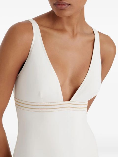 ERES Sillage plunge-neck swimsuit - White