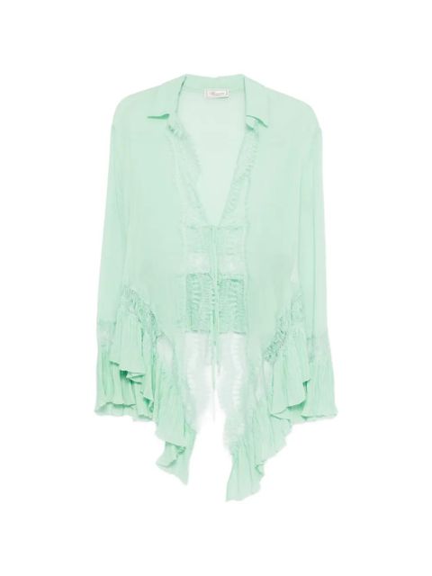 Blumarine lace ruffled blouse - Green - zdjęcie produktu nr 1