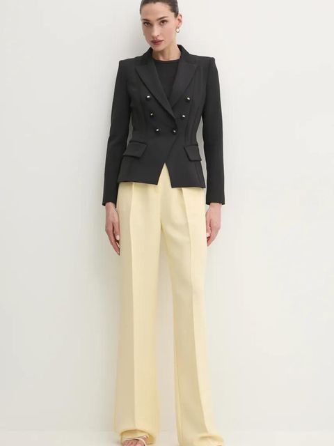 Elisabetta Franchi marynarka kolor czarny dwurzędowa gładka GI14251E2