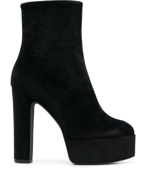 PINKO 135mm suede platform ankle boots - Black - zdjęcie produktu nr 1