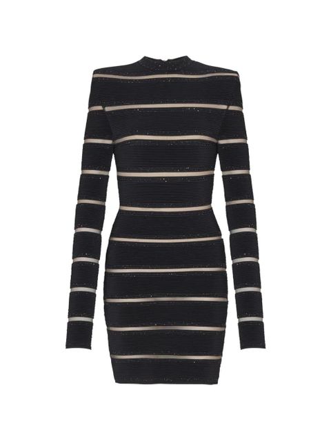 Balmain glitter striped bodycon dress - Black - zdjęcie produktu nr 1