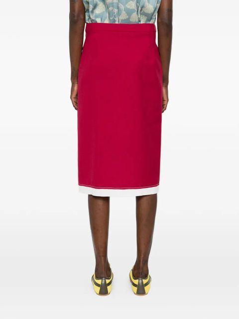 Marni split-hem midi skirt - Red