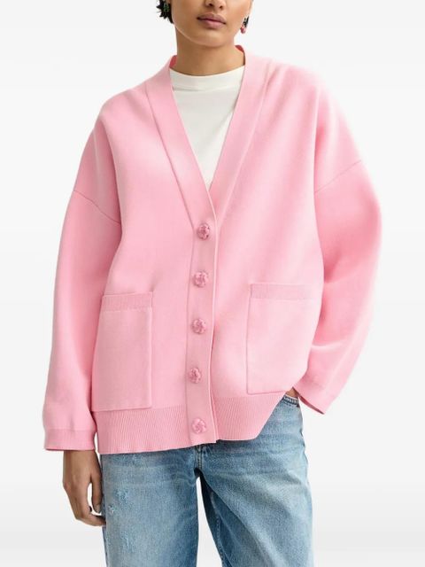 Essentiel Antwerp Jomber flower-button pockets cardigan - Pink