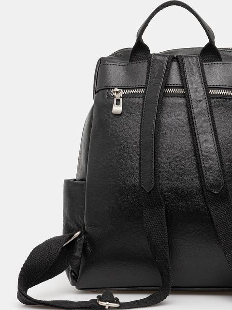 Answear.LAB plecak skórzany damski kolor czarny mały gładki