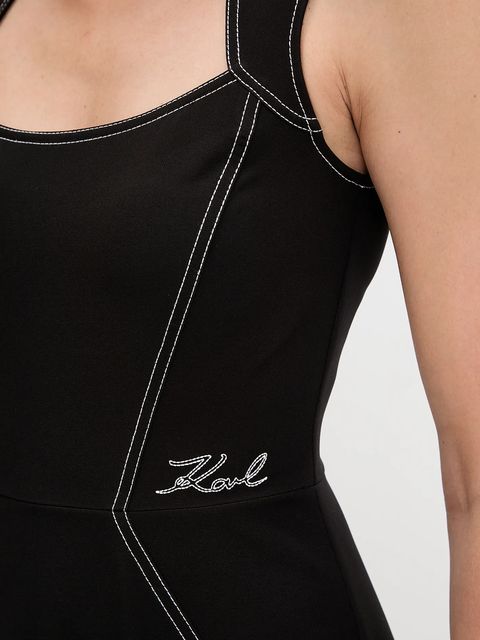 Karl Lagerfeld sukienka kolor czarny midi prosta A3W13032
