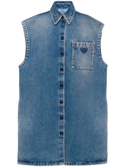 Prada sleeveless denim shirt - Blue - zdjęcie produktu nr 1