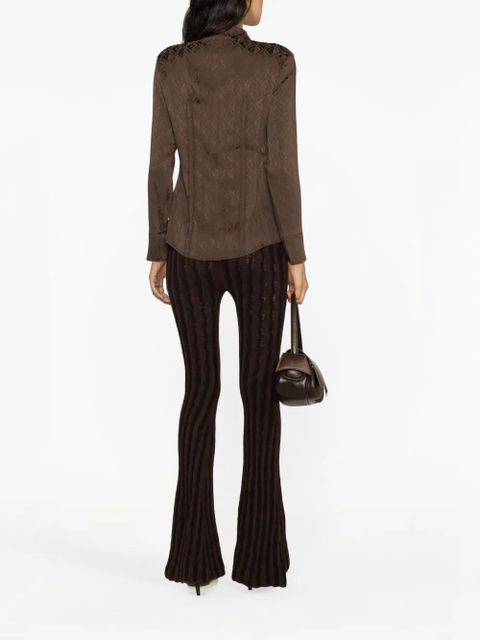 Marine Serre Moon Diamant jacquard satin shirt - Brown - zdjęcie produktu nr 2