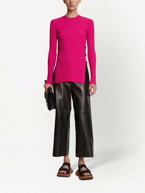 Proenza Schouler ribbed-knit button-detail jumper - Pink