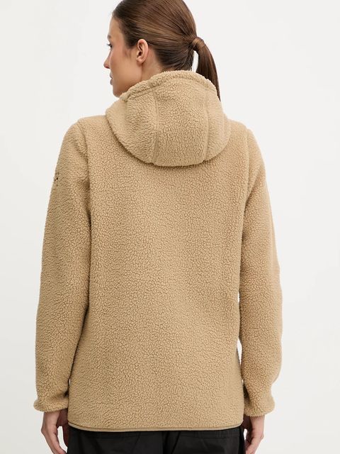 Haglöfs bluza polarowa Funäs damska kolor brązowy z kapturem gładka 607818 - zdjęcie produktu nr 2