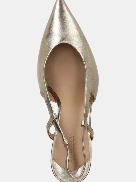 Lauren Ralph Lauren szpilki skórzane Khloe Slgbck kolor złoty 802966875001 - zdjęcie produktu nr 2