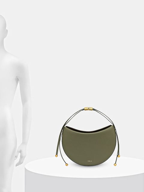 Furla torebka skórzana Moonstone M Shoulder Bag kolor zielony WB01868 BX3104 4555S