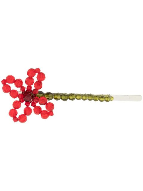 Simone Rocha crystal beaded daisy hair clip - Red - zdjęcie produktu nr 1