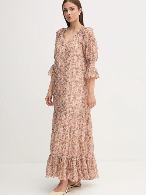 Hoss Intropia sukienka kolor pomarańczowy maxi prosta 8222113