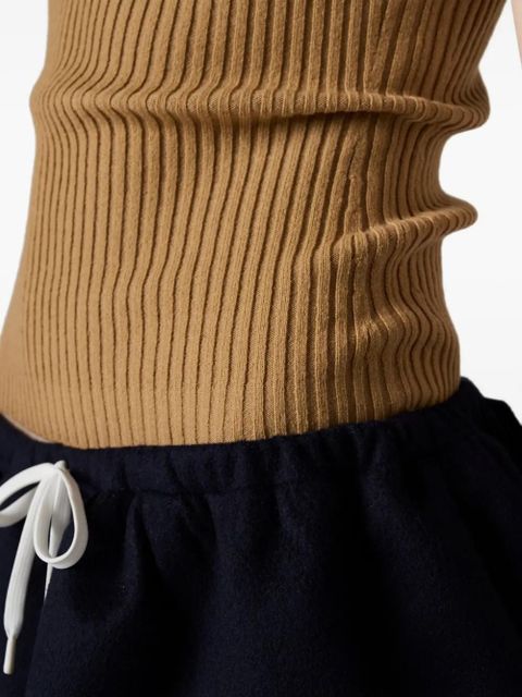 Miu Miu ribbed trimmed polo sweater - Brown