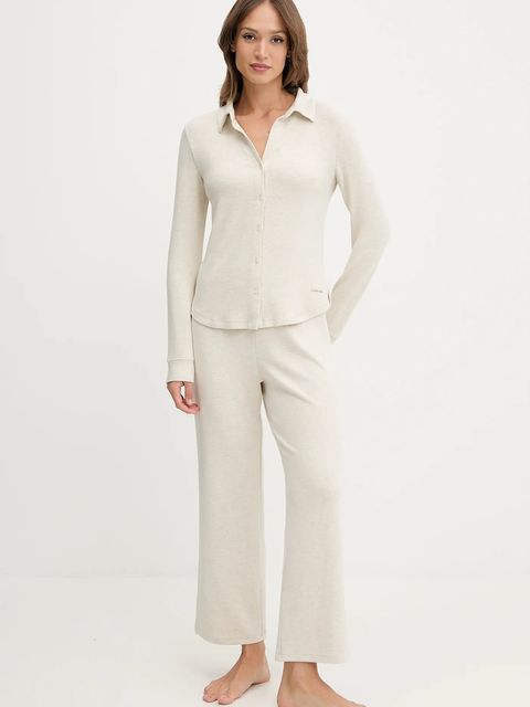 Calvin Klein Underwear piżama damska kolor beżowy LV00QS7582 - zdjęcie produktu nr 1