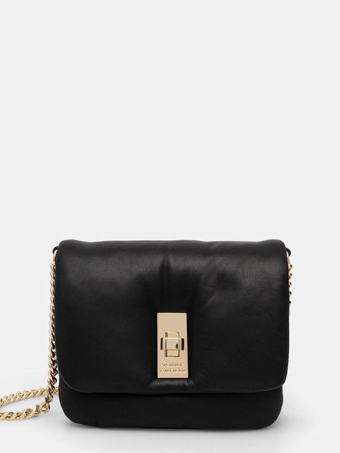 Tommy Hilfiger torebka skórzana kolor czarny AW0AW16880