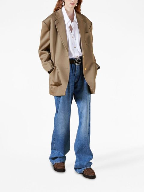 Gucci Horsebit-detail single-breasted blazer - Brown