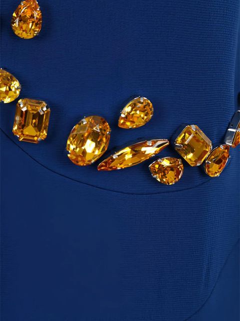 Prada crystal-embellished V-neck dress - Blue