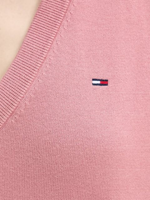 Tommy Jeans sweter bawełniany kolor różowy lekki DW0DW19888