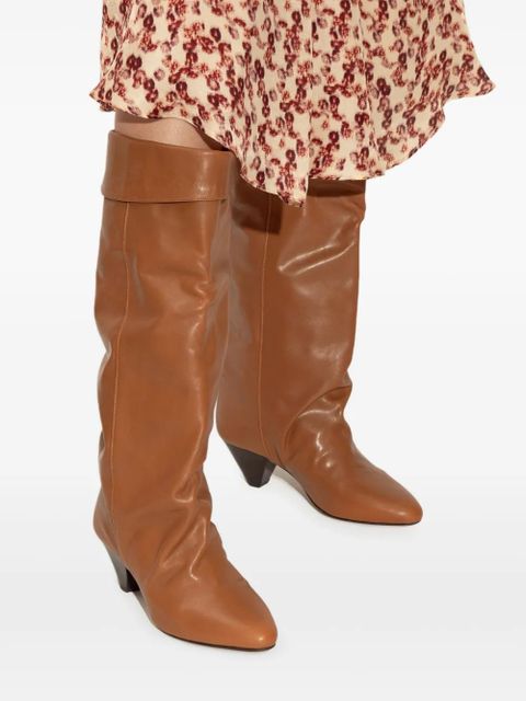 ISABEL MARANT 65mm Elita leather knee-high boots - Brown