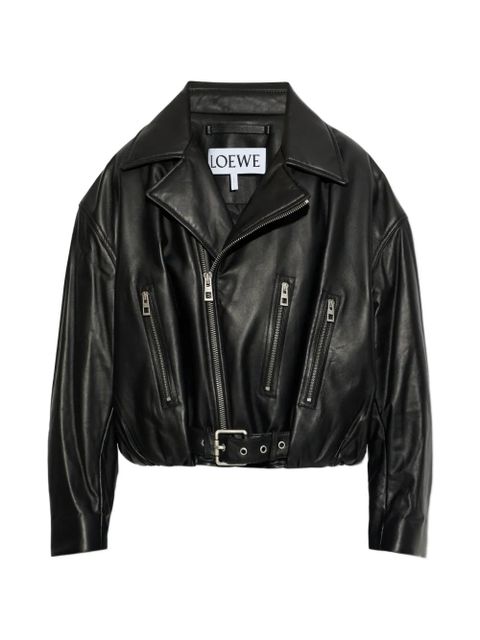 LOEWE zip-detail belted jacket - Black - zdjęcie produktu nr 1