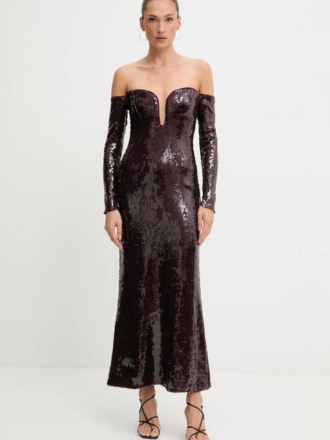 Bardot sukienka kolor bordowy midi dopasowana 59908DB - zdjęcie produktu nr 1