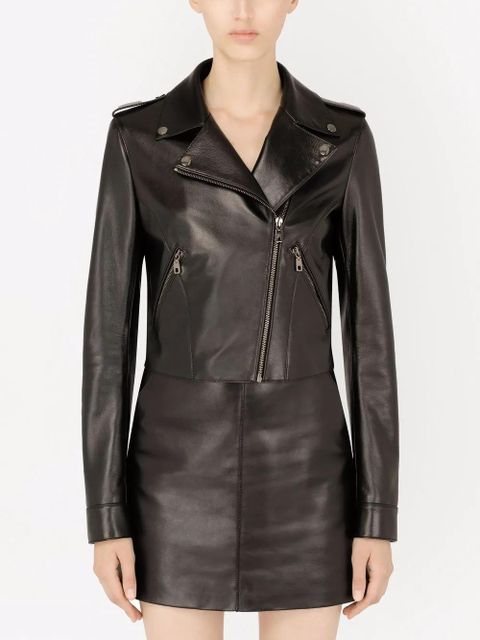 Dolce & Gabbana leather biker jacket - Black