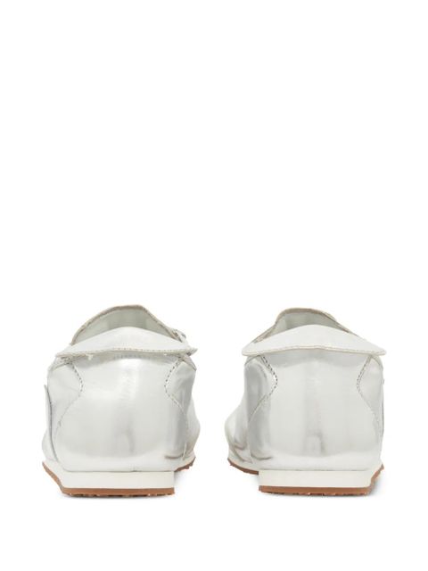 Marine Serre MS Astra metallic-effect leather sneakers - Grey - zdjęcie produktu nr 2