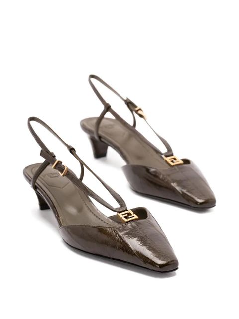 FENDI 40mm FFold heeled pumps - Green - zdjęcie produktu nr 2