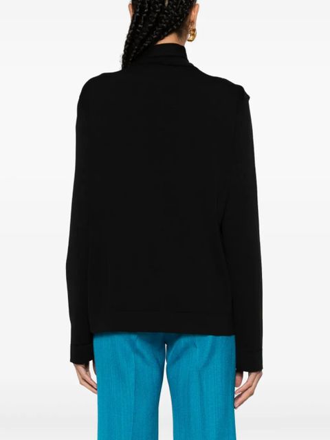 Jil Sander scarf-detailed knit top - Black - zdjęcie produktu nr 2