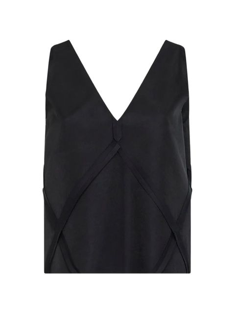 MM6 Maison Margiela panelled V-neck top - Black - zdjęcie produktu nr 1