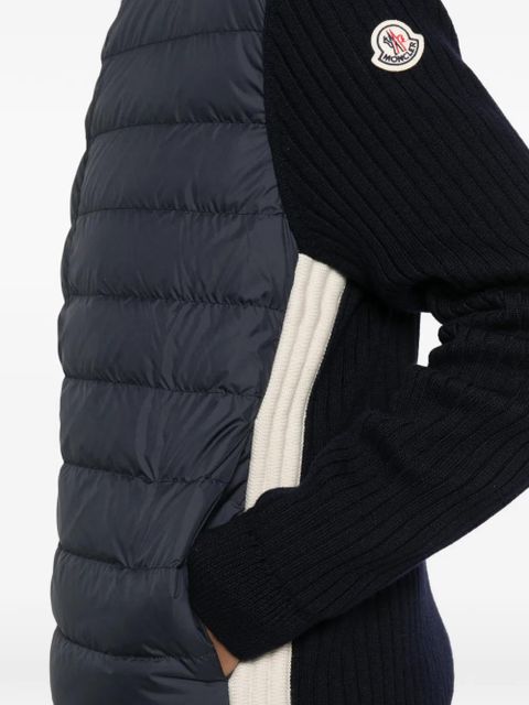 Moncler zip ribbed cardigan - Blue