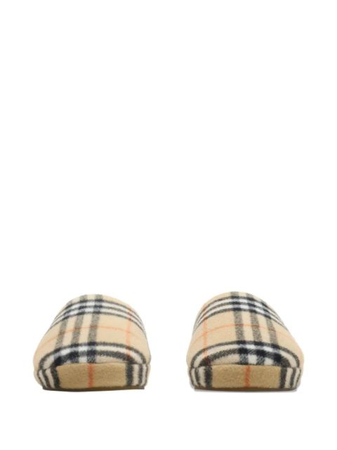 Burberry checked slippers - Neutrals - zdjęcie produktu nr 2