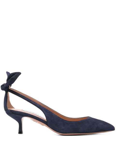 Aquazzura 40mm Bow Tie pumps - Blue - zdjęcie produktu nr 1