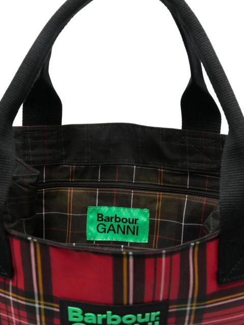 Barbour tartan logo-detail tote bag - Red