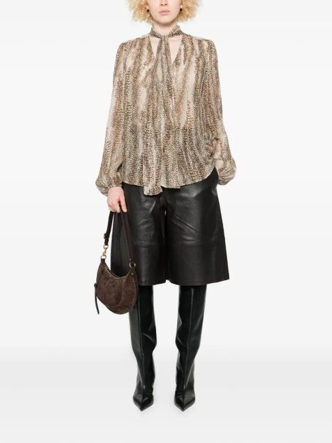 TWINSET animal-print tie-neck blouse - Brown - zdjęcie produktu nr 2