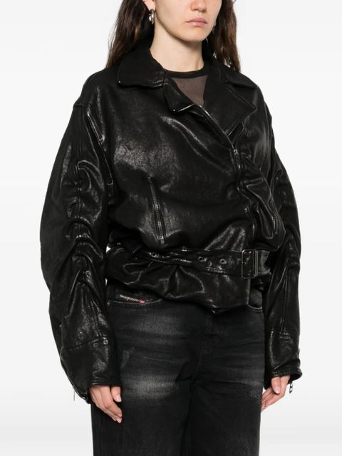 Diesel L-Oys long-sleeve leather jacket - Black - zdjęcie produktu nr 2