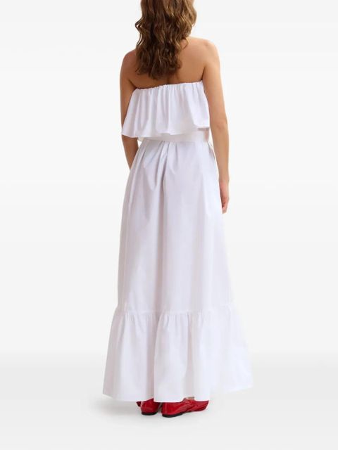 Essentiel Antwerp ruffled-hem belted maxi dress - White
