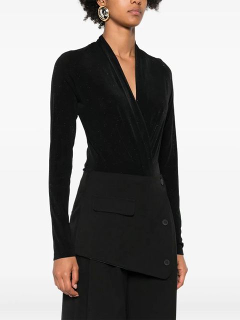 Eleh wrap-effect bodysuit - Black