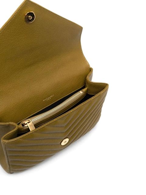Saint Laurent quilted logo-plaque tote bag - Green