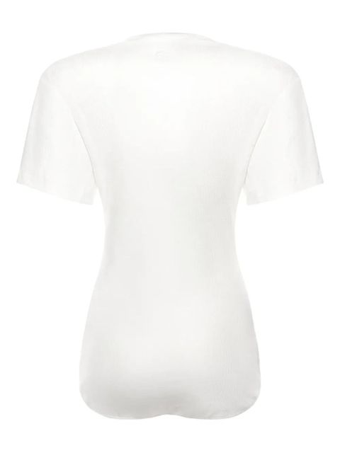 Magda Butrym ribbed short-sleeves bodysuit - Neutrals - zdjęcie produktu nr 2