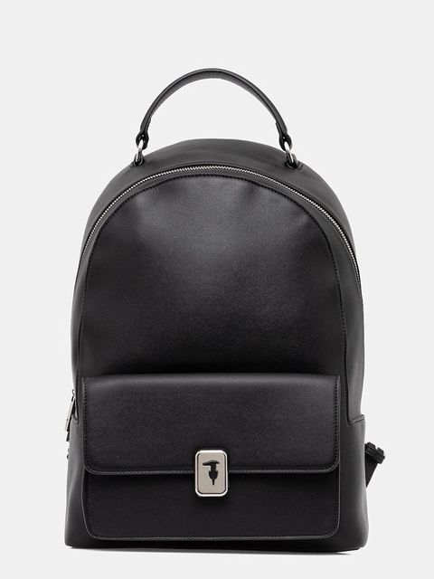 Trussardi plecak skórzany damski kolor czarny duży gładki Z608E005985N - zdjęcie produktu nr 1