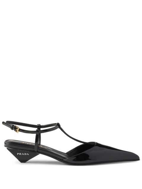 Prada 35mm leather slingback pumps - Black - zdjęcie produktu nr 1