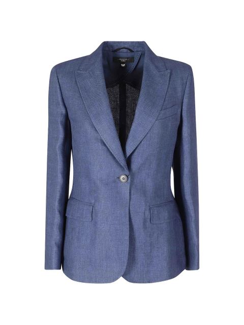 Weekend Max Mara single-breasted linen blazer - Blue - zdjęcie produktu nr 1