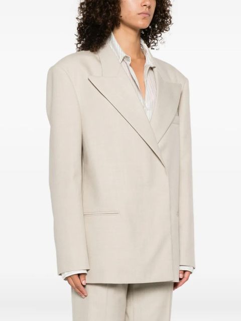 Magda Butrym peak-lapel wool blazer - Neutrals