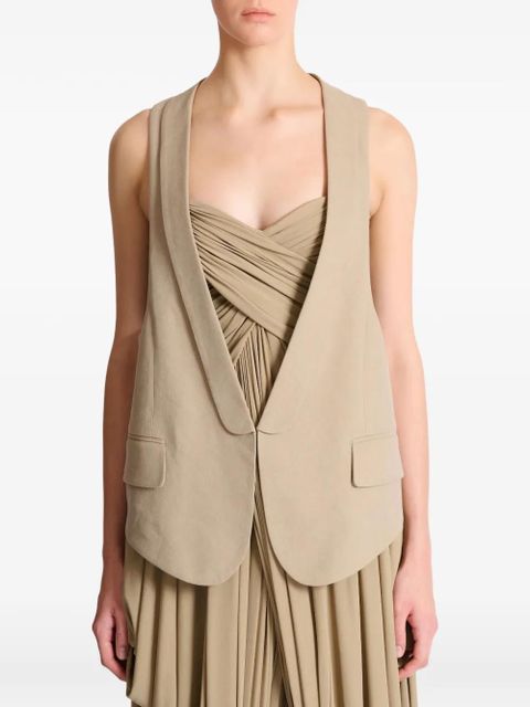Balmain asymmetrical gabardine gilet - Neutrals