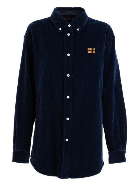Miu Miu corduroy buttoned shirt jacket - Blue - zdjęcie produktu nr 1