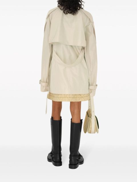 Burberry short silk trench coat - Neutrals