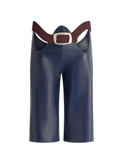 Jean Paul Gaultier The Cut-Out bermuda leather shorts - Blue - zdjęcie produktu nr 1